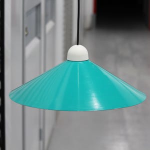 Design Green metal ceiling light Made in France 1970s Green pendant light Lighting Entryway light Minimalist Green lampshade Kitchen pendant
