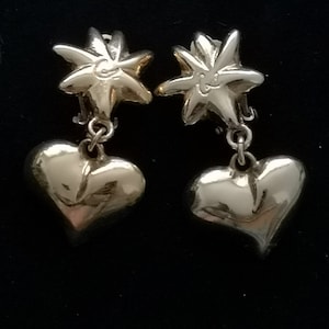 Orecchini a clip Stella Orecchini di design Cuore Christian Lacroix Orecchini sole Regalo di San Valentino per lei Regalo di Natale Gioielli da sposa