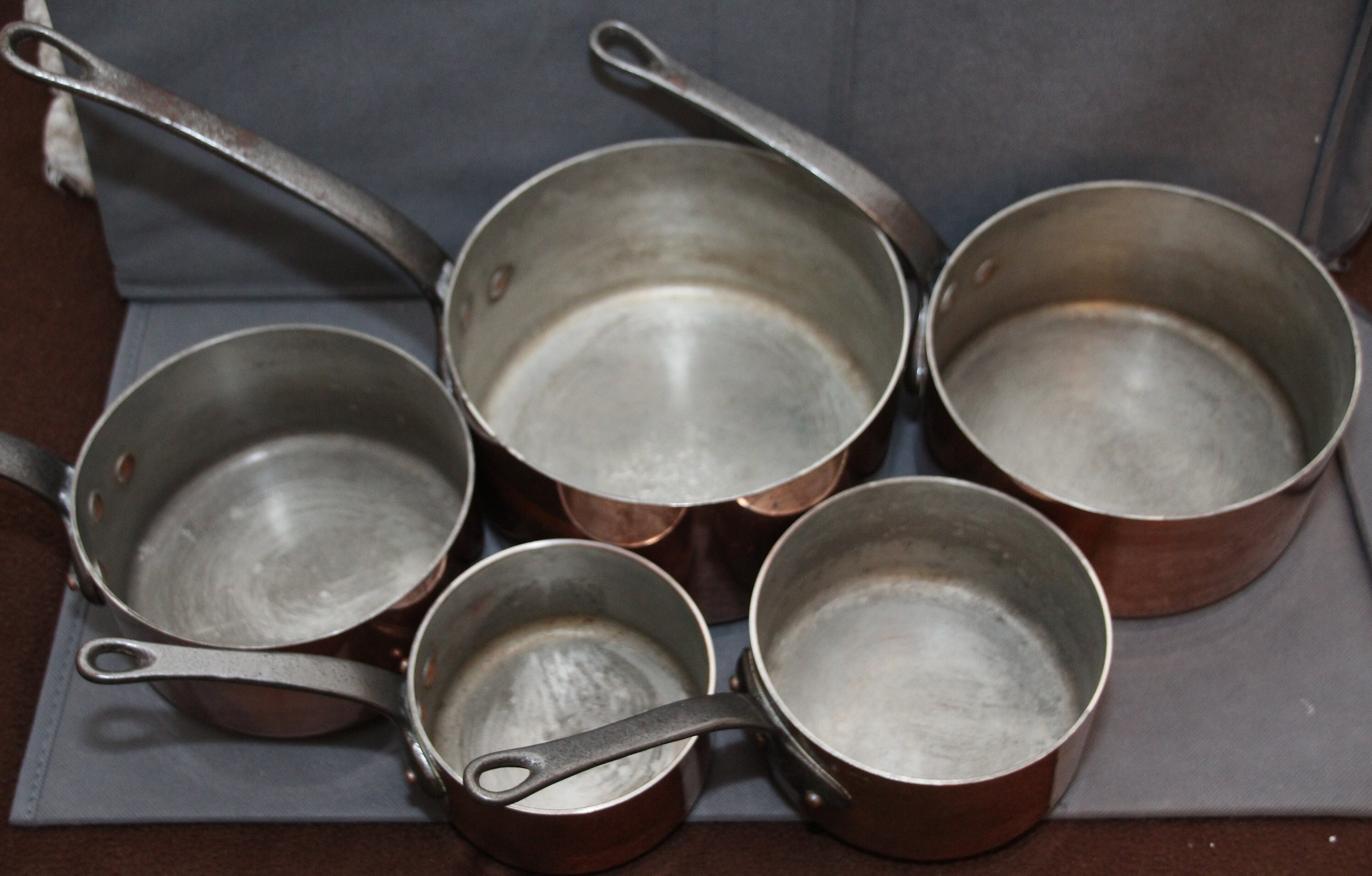 Extra Solid Copper Pans Set of 5 French Professional Quality Etsy