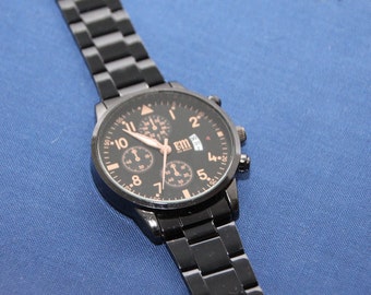 Black watch Men wrist watch Groom accessories