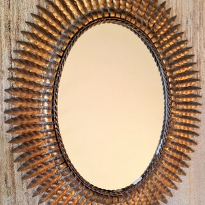 Oval Sun mirror Sunburst Sunshine mirror Entryway Gold mirror Bedroom Bathroom mirror Living room Home interior design French vintage mirror