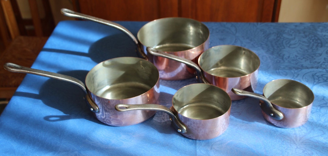 Extra Solid Copper Pans Set of 5 French Professional Quality French