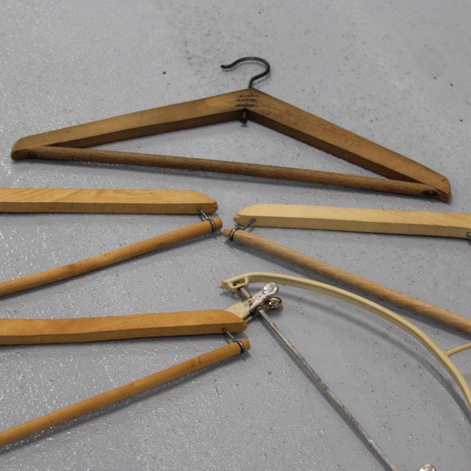 Wooden Vintage Clothes Hangers Coat Clothing Storage Parisian