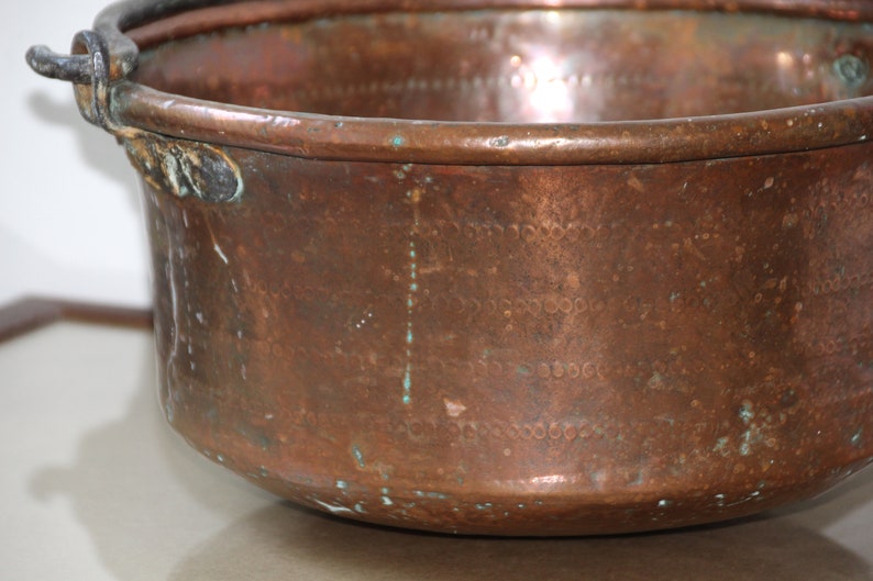 French Antique Copper Cauldron Large Jam Bowl Pan Pot Saucepan Etsy