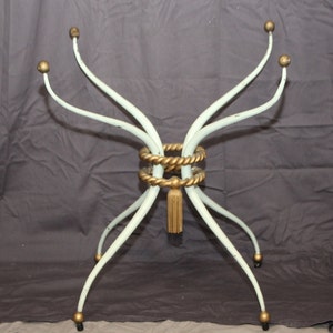 Wrought iron round coffee table glass top French Side Table Round table Forged iron base Sofa End table Cocktail table Gold Green