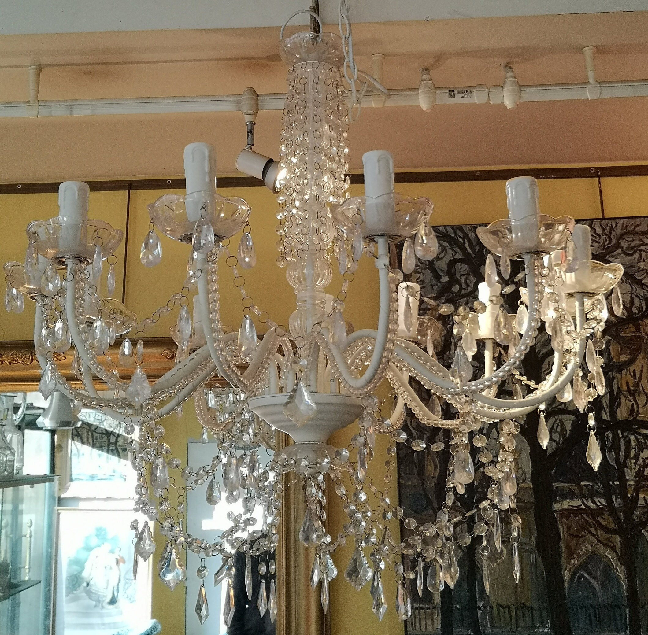 Hollywood regency style Chandelier lighting White chandelier | Etsy
