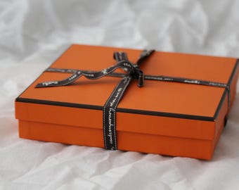 Hermes belt box Jewelry box Hermes orange box Storage Jewelry display Gift box Ring Earrings Pendant necklace Bracelet Gift ideas for her