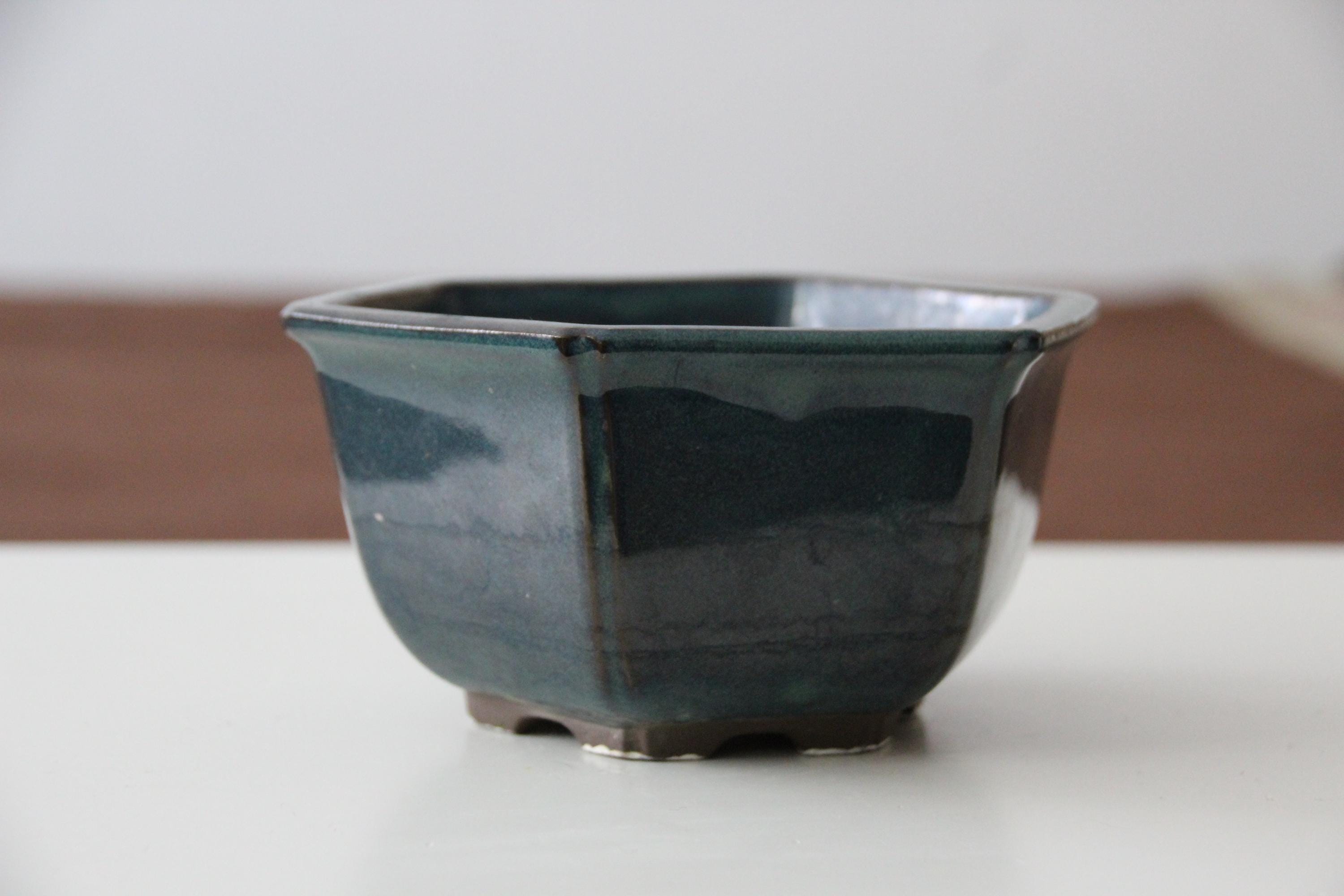 ヴィンテージ 水谷焼 日本製 青磁 盆栽鉢（受け皿付き） - Etsy 日本