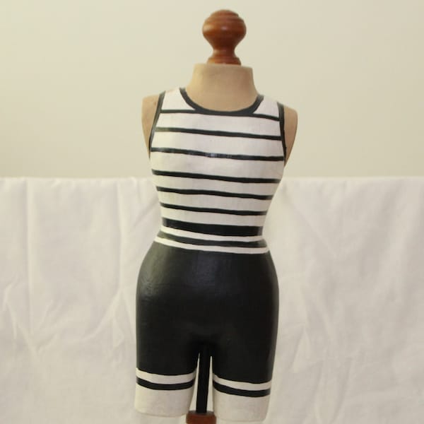 Mannequin Buste des années 1920 maillot de bain noir blanc plage maillot de bain rayé maillot de bain maillots de bain les années folles une pièce monokini des années 20