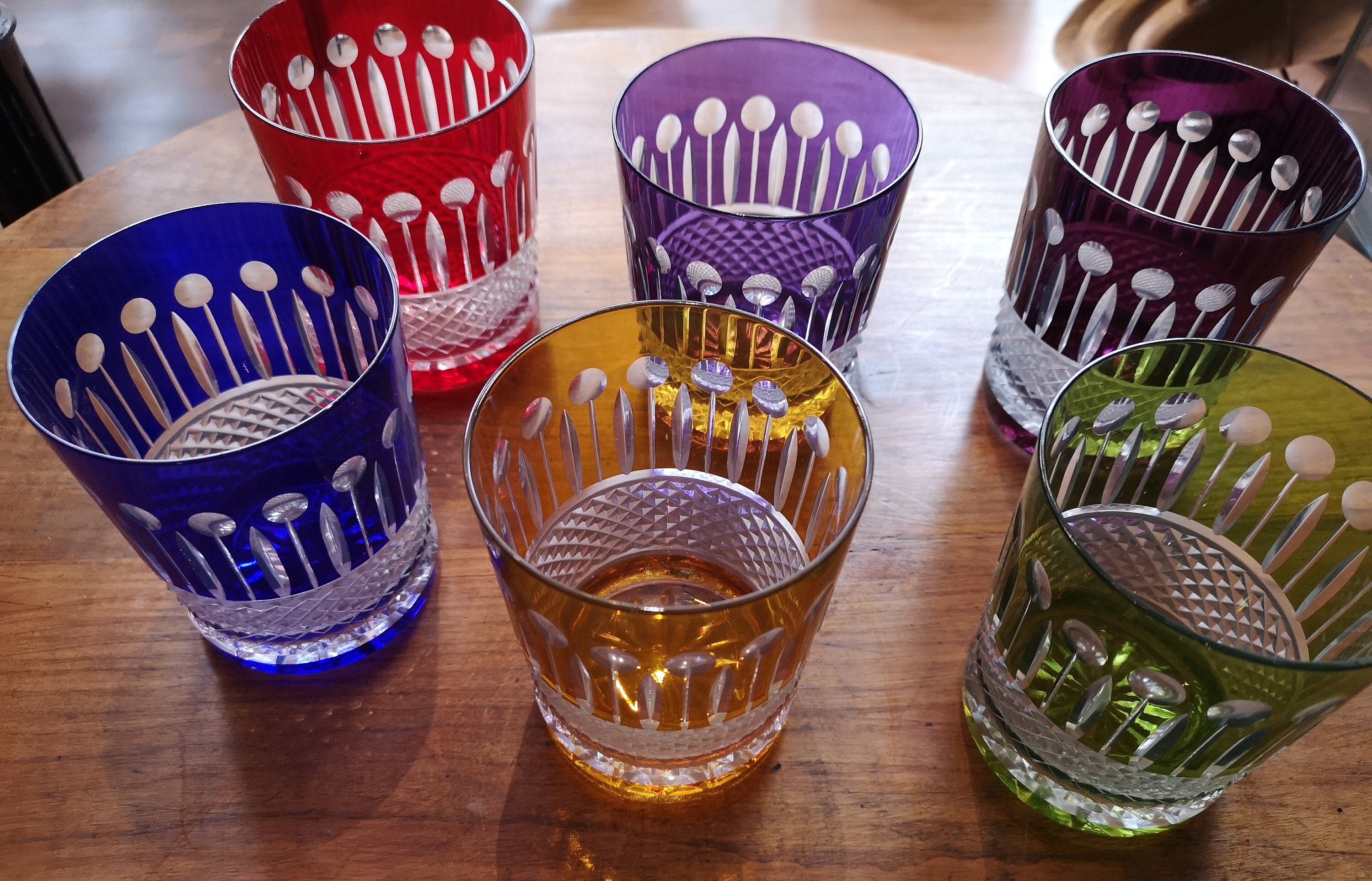 Français Verres à Whisky en Cristal Whisky Cocktail Verres Multicolores Colorés Jus de Fruits Ensemb