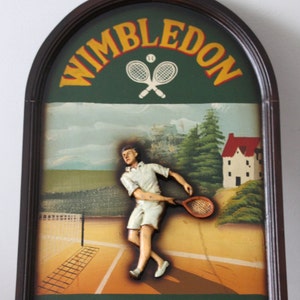 Tennis Geschenk Tennis-Wand-Dekor Tennis-Schild Tennis-Schild Sport Geschenk Wimbledon Tennis Club Pub Dekor Bar Dekor Sportraum Tennisschläger