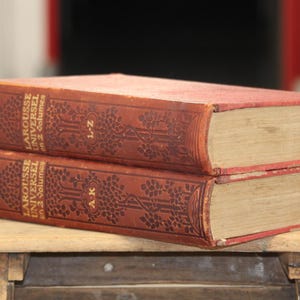 French dictionary Larousse Science Letters Art Artbook Antique French book Vintage Decorative book Gold Red Book in French
