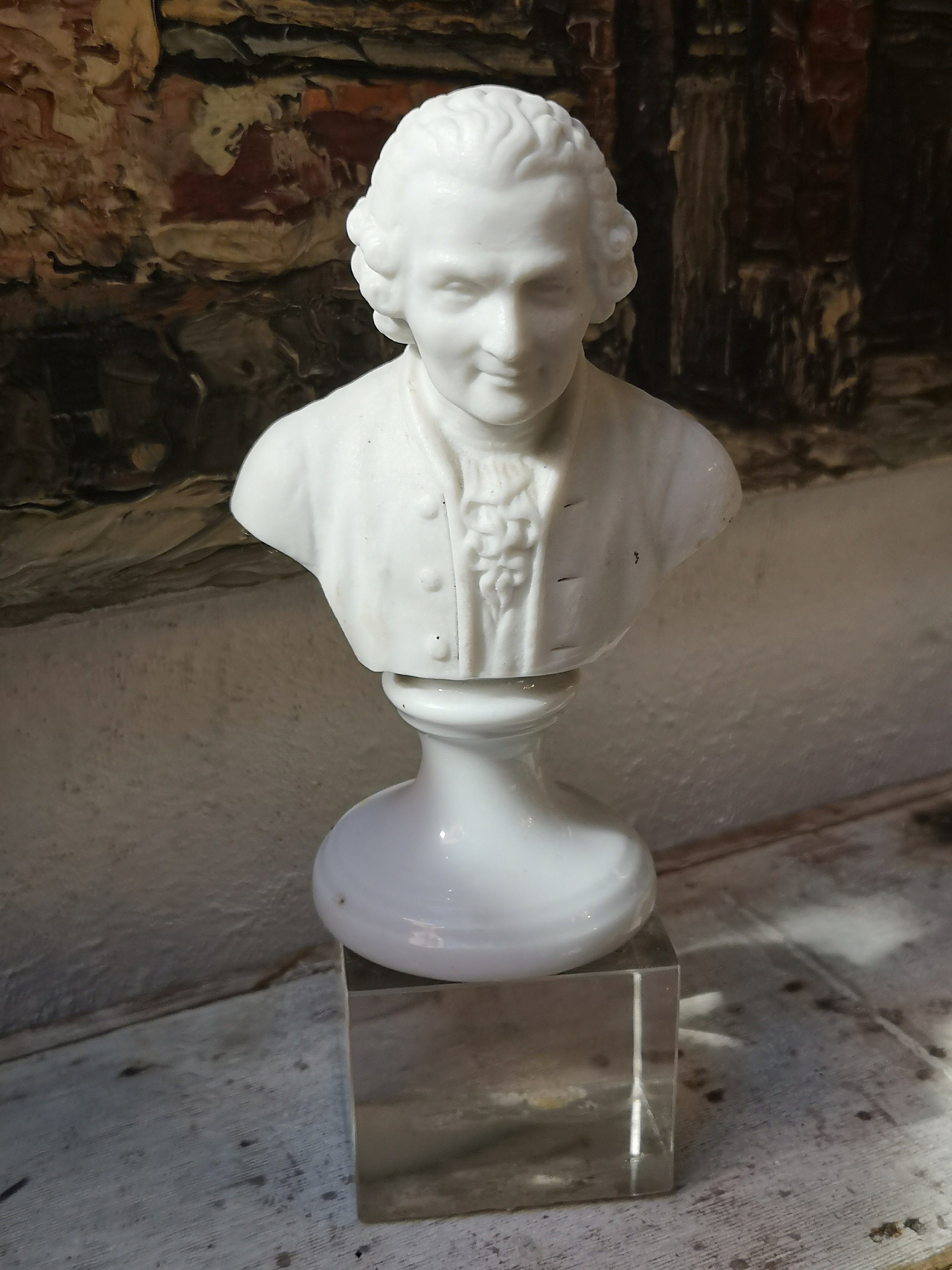 philosophe jean jacques rousseau buste biscuit porcelaine statue cadeau philosophie sculpture art biscuit romantique baroque rococo bureau