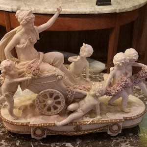 Large Biscuit porcelain group Children Kids Baby Babies Statue Sculpture Art Soft paste porcelain Angels Cherub Romantic decor Bisque statue