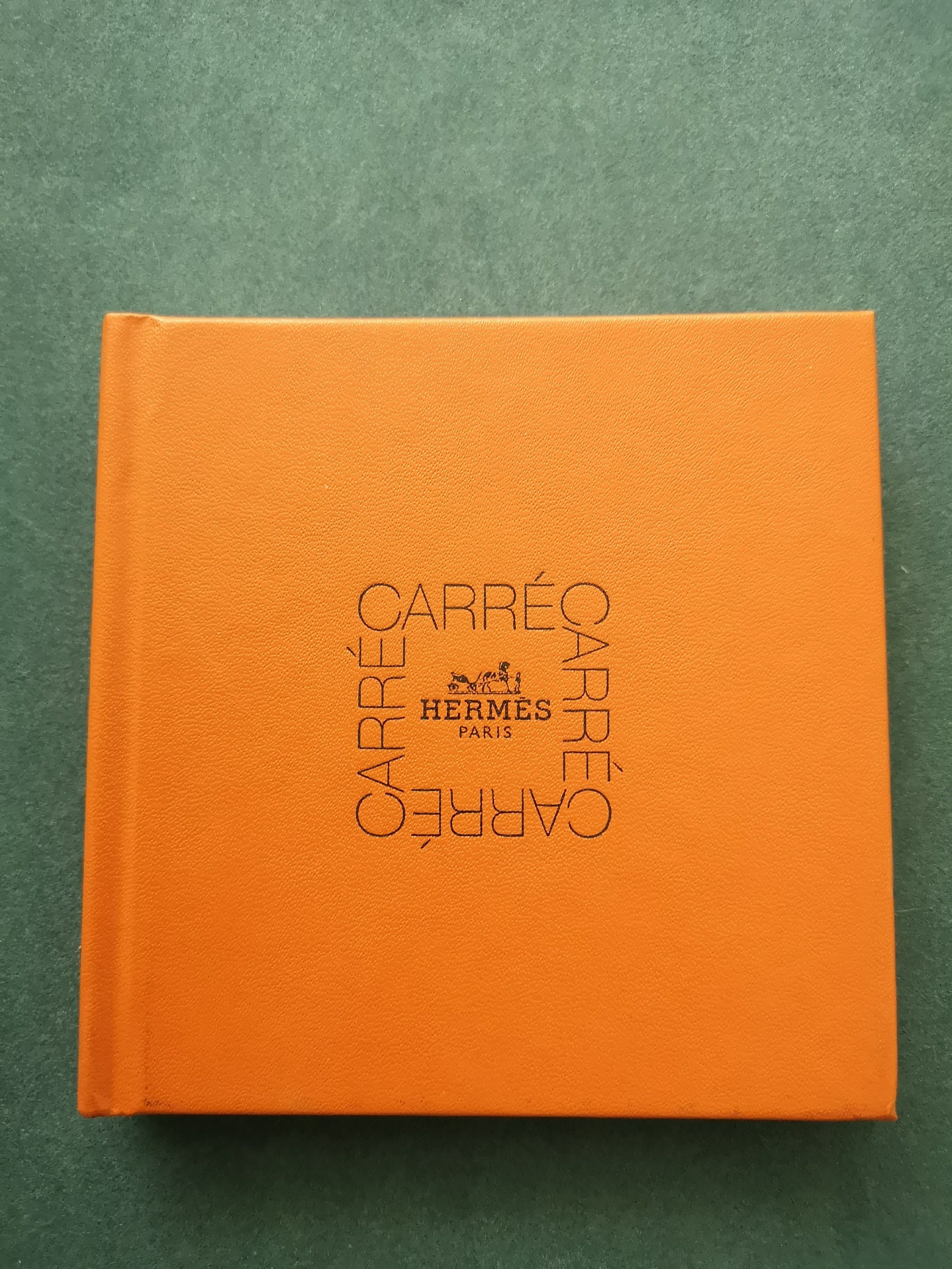 HERMES PARIS ORANGE EMPTY BOX & PAPER BAG 11 1/2 x 9 x 2 7/8 inches
