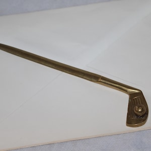 Abrecartas de palo de golf dorado, cuchillo para cartas dorado, decoración de escritorio de oficina, cuchillo para libros, regalo, abrecartas, herramientas de oficina, abrecartas