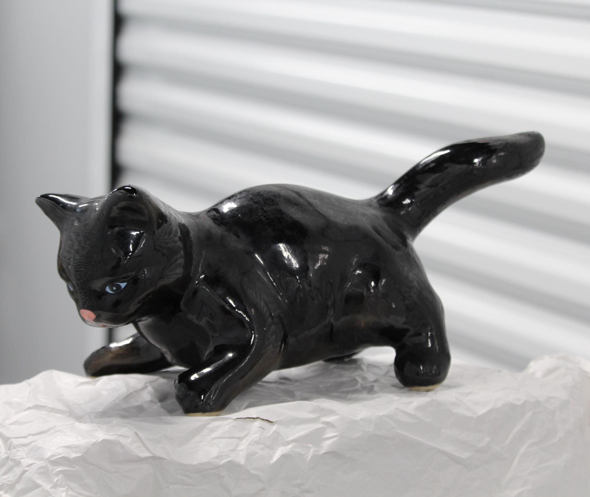 Vallauris Ceramic Black Cat Figurine Made in France - Etsy
