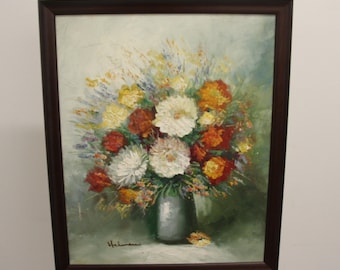 赤い菊 - クロード・モネの手描き油絵複製、花瓶の花、花束
