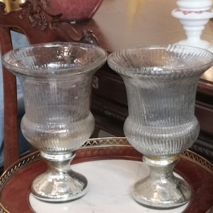 Medicis vase Mercury glass footed vase Pair Baroque vase Baroque decor Rococo style Flower vase Decorative vase