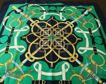 エルメス シルクスカーフ FERRONERIE Caty Latham ピスタチオグリーン