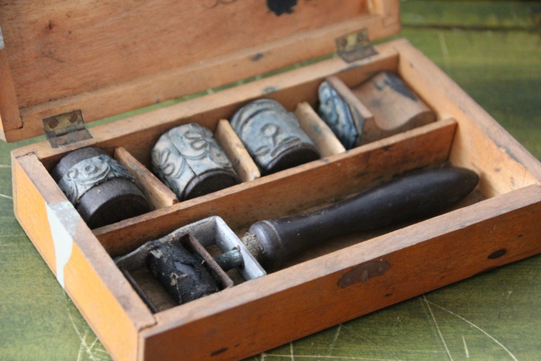 Vintage Fabric Stamp Vintage Wooden Stamps Set Embroidery Supplies
