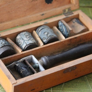 Sello de tela vintage Juego de sellos de madera vintage Suministros de bordado Accesorios de costura