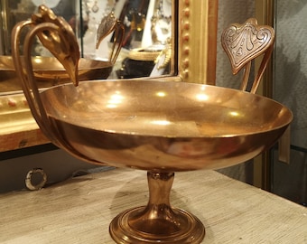 Jarrón de centro de mesa con pedestal dorado, decoración de héroe del mito griego, hojas, cuenco, decoración de mesa
