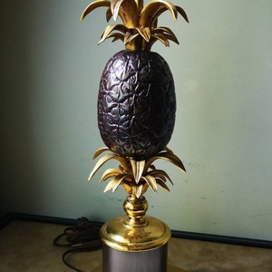Vintage gold pineapple table lamp Bronze Brass Gold Accent lamp Pineapple decor Ananas lamp Gold lamp Desk lamp Ananas decor Gold table lamp