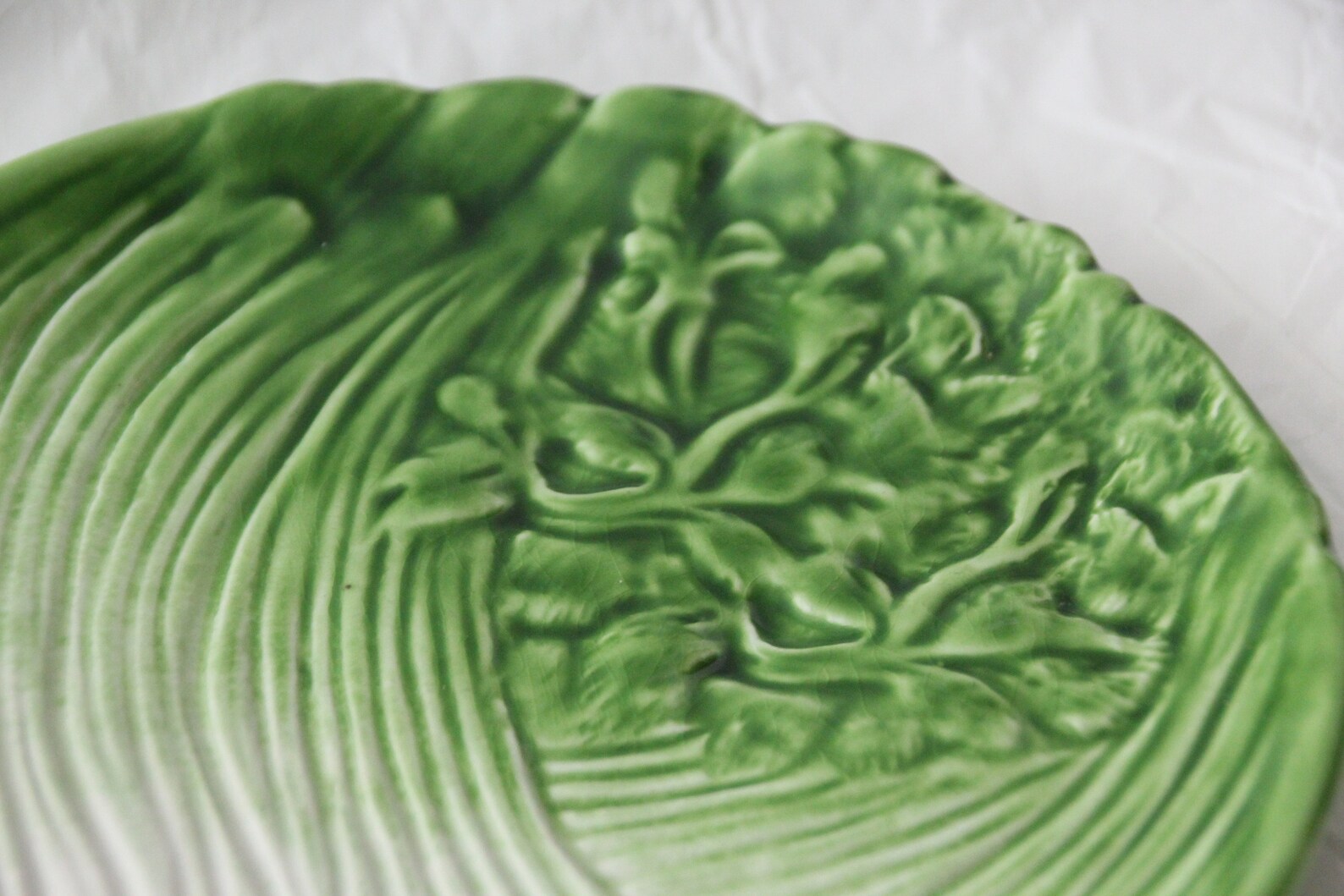 Salad plates Majolica green plates Etsy