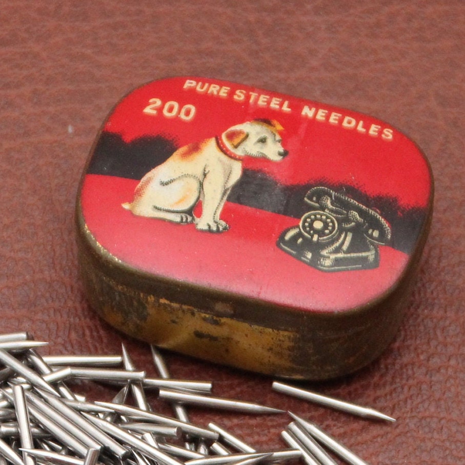 蓄音機用HIS MASTER'S VOICE 竹針NEEDLES CUTTER Genuine ' His Masters Voice ' fibre needle cutter with box of HMV