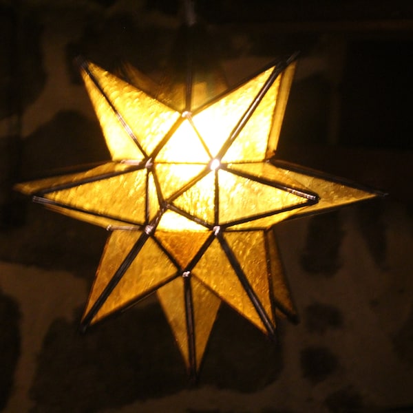 Étoile de Bethléem Décoration de Noël Entrée Étoile dorée Plafonnier Suspension Lanterne Éclairage de la chambre Décoration de Noël Ornements