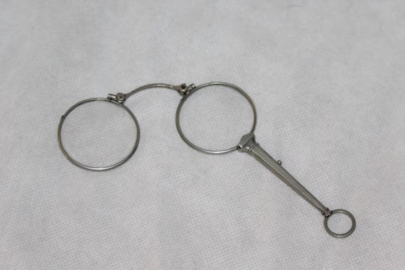 Antique folding eyeglasses Lorgnette pince nez eyeglasses Round glasses Vintage