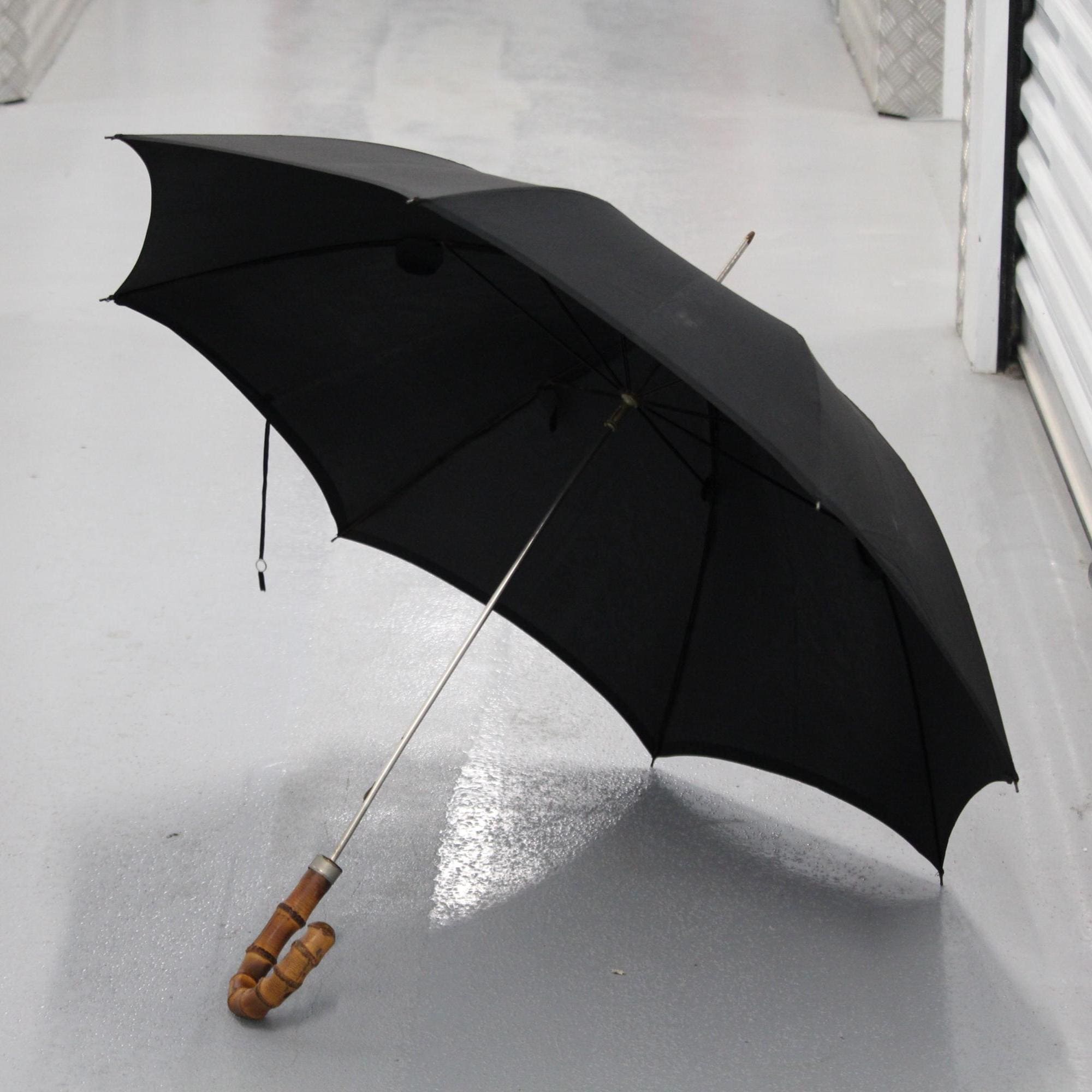 Black Umbrella Wooden handle