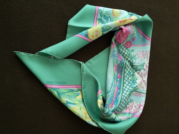エルメス ギヴェルニー シルクスカーフ Vintage HERMES Silk Scarf / エルメス・シルクスカーフ(Eperon