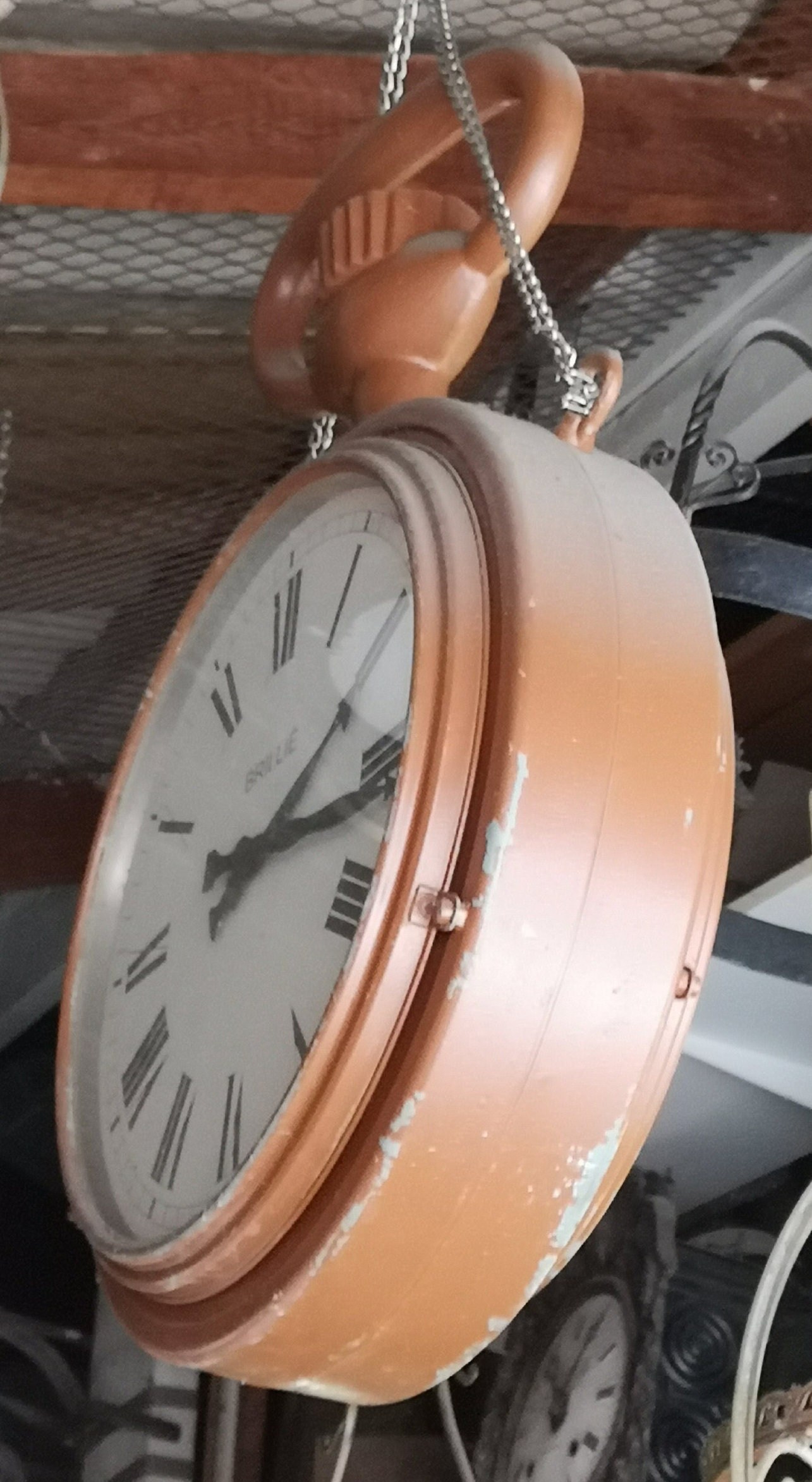 Très Grande Horloge de Gare Décoration Murale Horloger Enseigne Commerciale Pendaison Double Face Ho