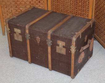 Grote vintage Franse stoomboot salontafel antieke kist Bijzettafel Woonkamermeubels