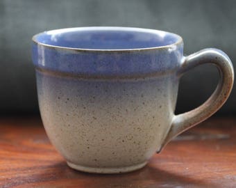Blue sandstone coffee cups saucers Set of 2 Blue ceramic Blue pottery Mom gift postpartum Wedding gift couple unique Coffee lover gift