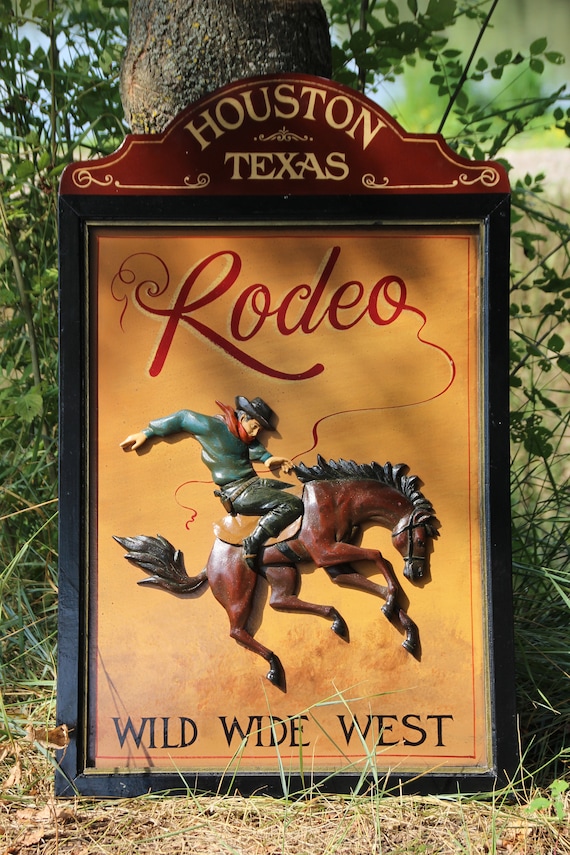 Rodeo Wall Art Cowboy Wall Art Houston Texas Horse Decor Horse Etsy
