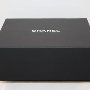 Chanel Paris Black box Bag box Black box Chanel accessories Silk paper White camellia Chanel ribbon Authentic Chanel Black white Gift box