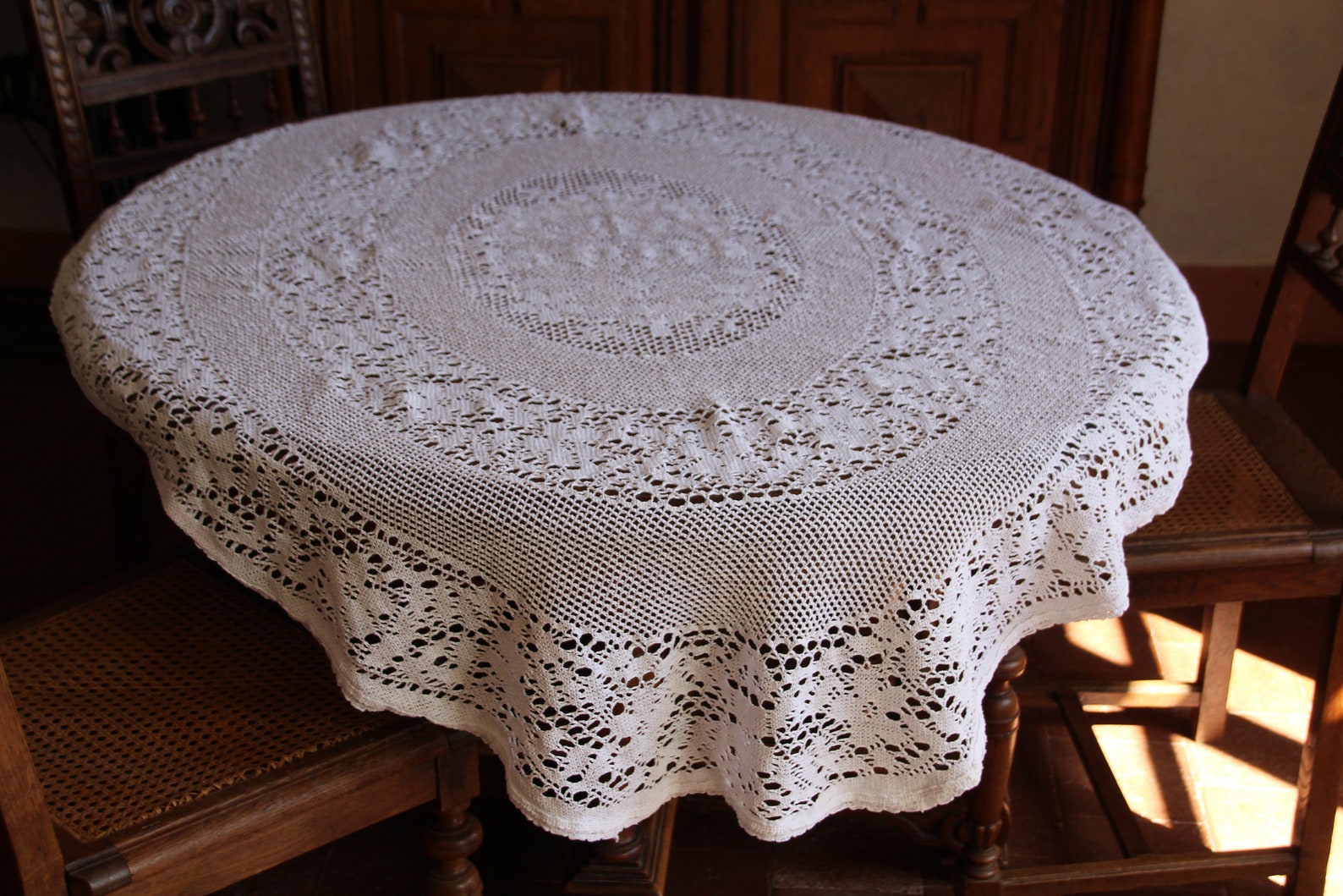 Oval Tablecloth White Lace Cover Dinner Party Linen French Etsy