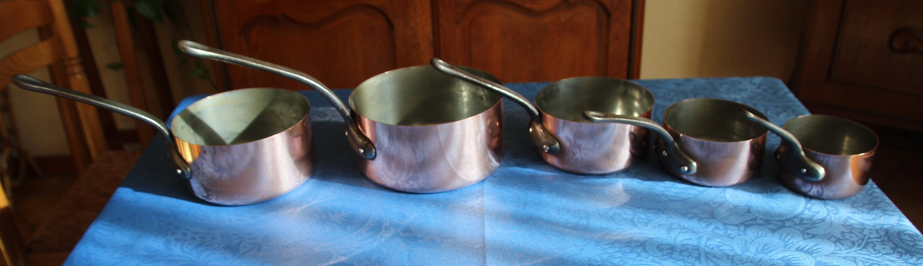 Extra Solid Copper Pans Set of 5 French Professional Quality Etsy