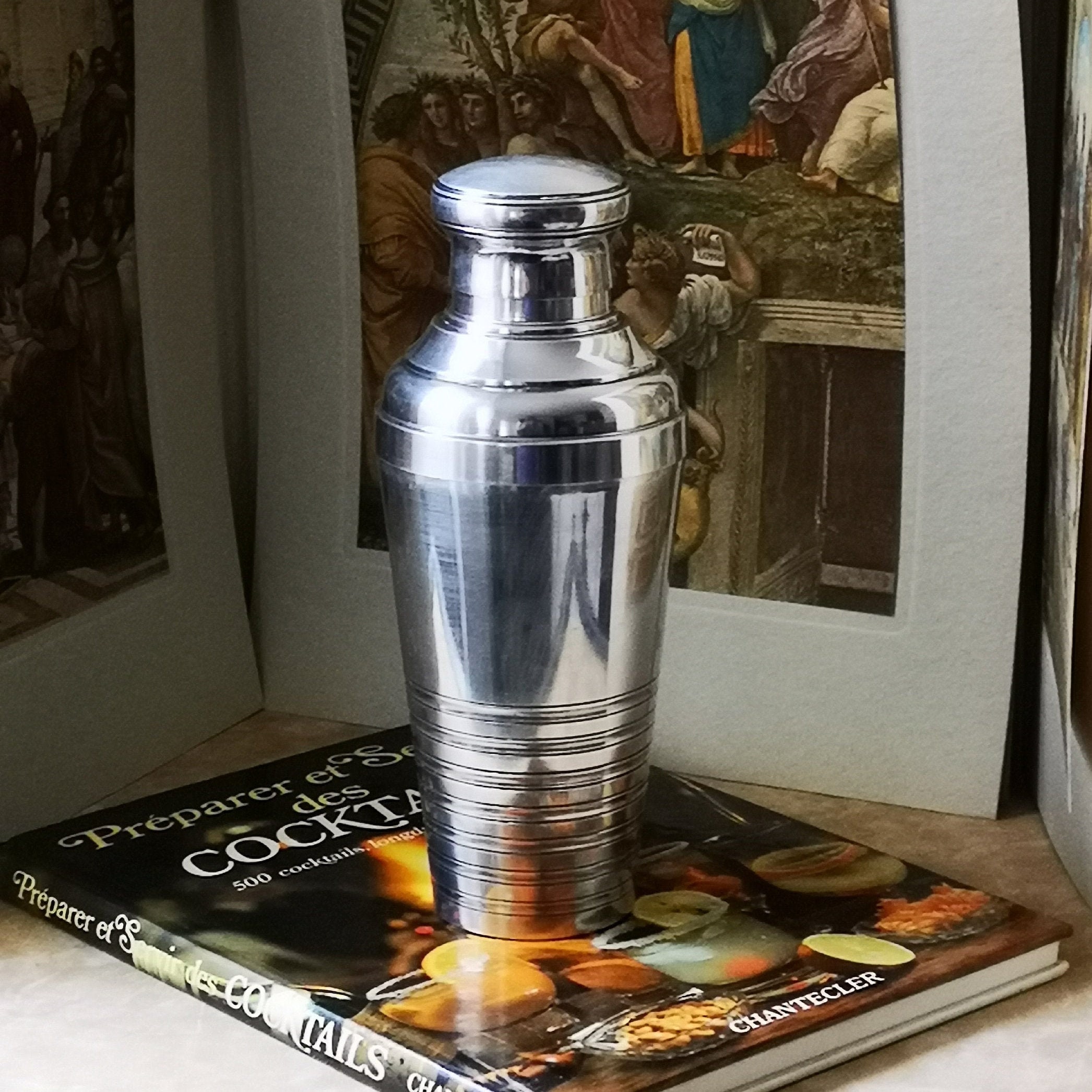 Vintage Art Déco Silver Plated Shaker Silverplate Cocktail Shaker Martini Tools Bar Décor Man Cave D