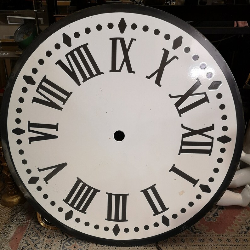 Large Railway Station Clock Dial Wall Clock White Enamel Wall Etsy