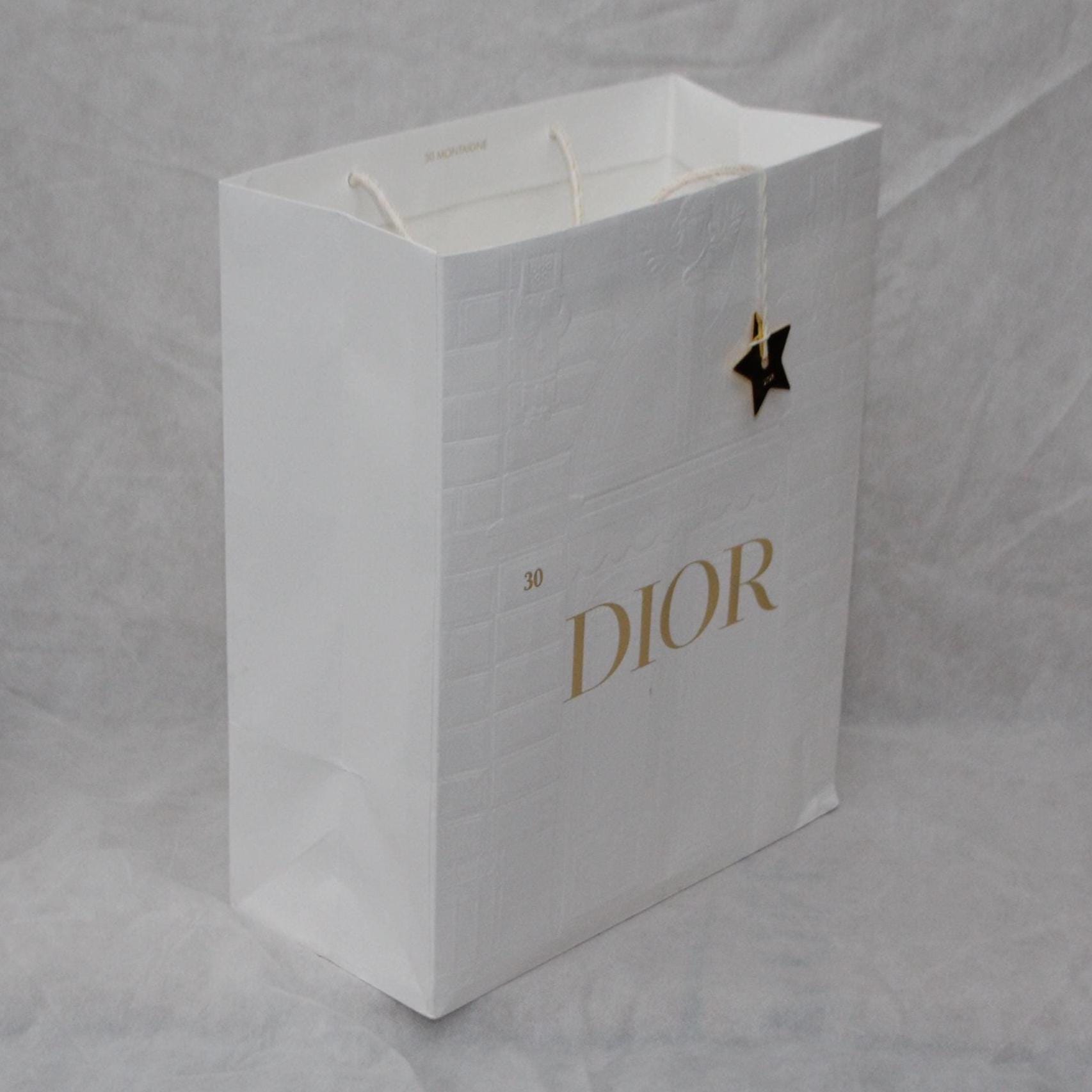 White Gift Bag Gold Star Dior Shopping Bag Shopper Fashion