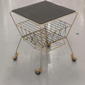 Gold Black coffee table Gold table France Gold Side table Accent table End table Square coffee table Living room Furniture Magazine holder