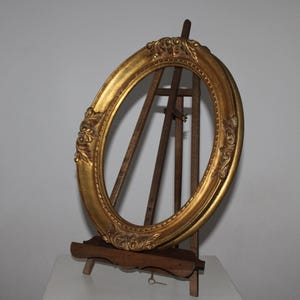 Baroque Ornate Oval Gold Mirror Giltwood frame Gold frame Oval painting frame Gold wall decor Entryway Living room Romantic Bedroom decor