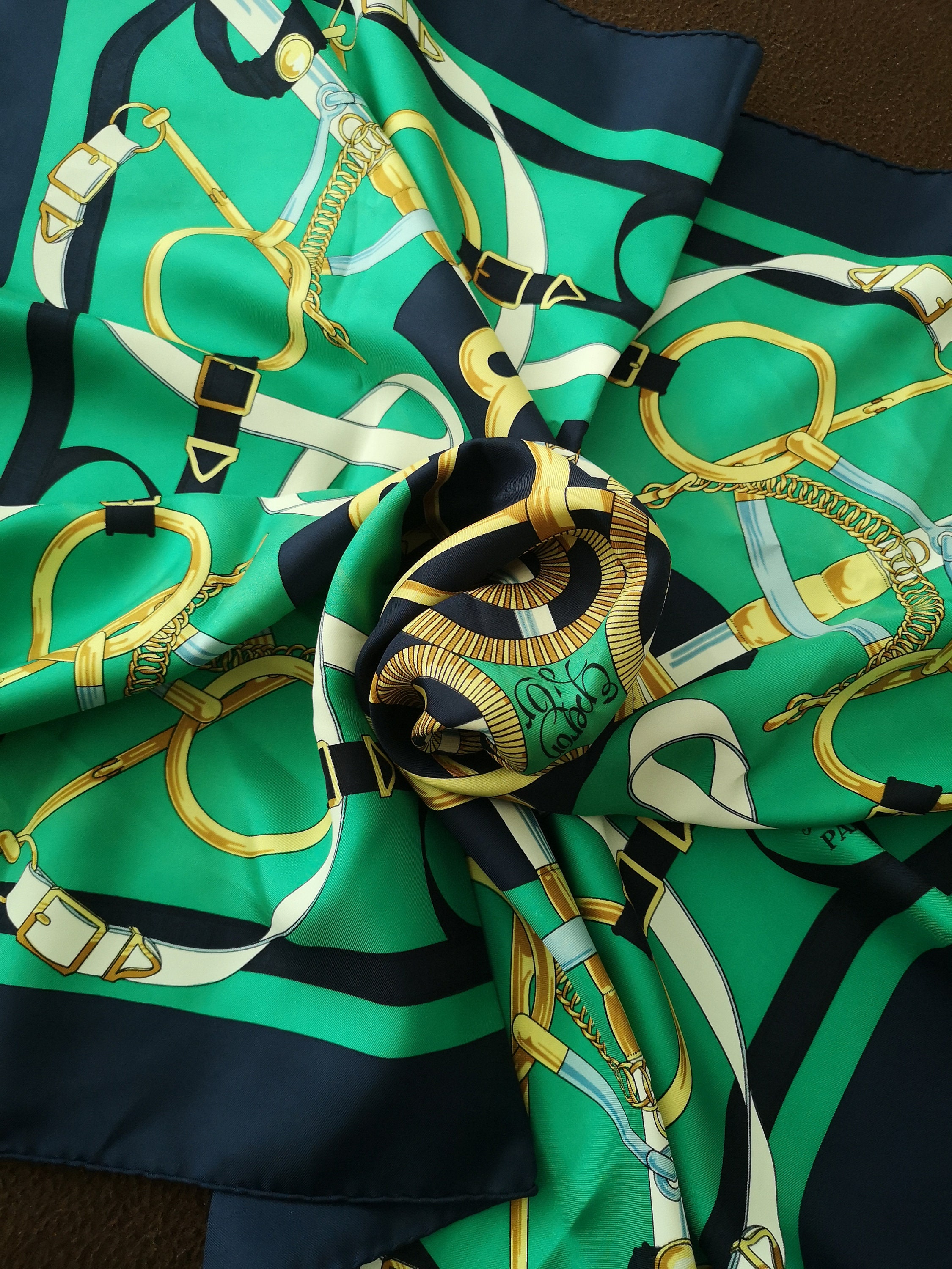 スカーフ A FERRETTI Silk stole Green Green Hermes Scarf Green Silk Scarf Gold Scarf Blue