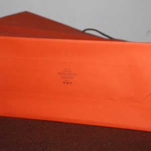 Extra large Orange Hermes Shopping bag Gift wrapping Elegant Gift for her Fashion gift Lady accessories Orange paper bag Orange accents image 10