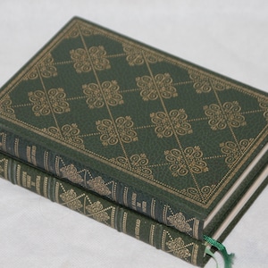 Antique French book Vintage Decorative book Gold Green Hardcover Small book Shabby chic Book in French Vintage book Library