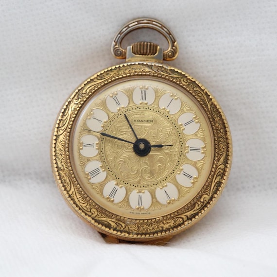 Swiss Gold pocket watch Men Swiss made White enamel Mechanical Jewelry